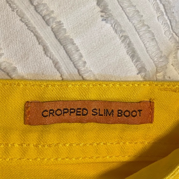 Tory Burch “Yellow Cropped Slim Boot Jeans” - Picture 5 of 6